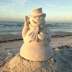 Snowman in the Sand